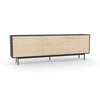 Studio Large Credenza, black carcass and leg, washed maple fronts