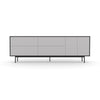 Studio Large Credenza, black carcass and leg, fog fronts