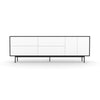 Studio Large Credenza, black carcass and leg, white fronts