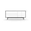 Studio Small Credenza, black carcass and leg, white fronts
