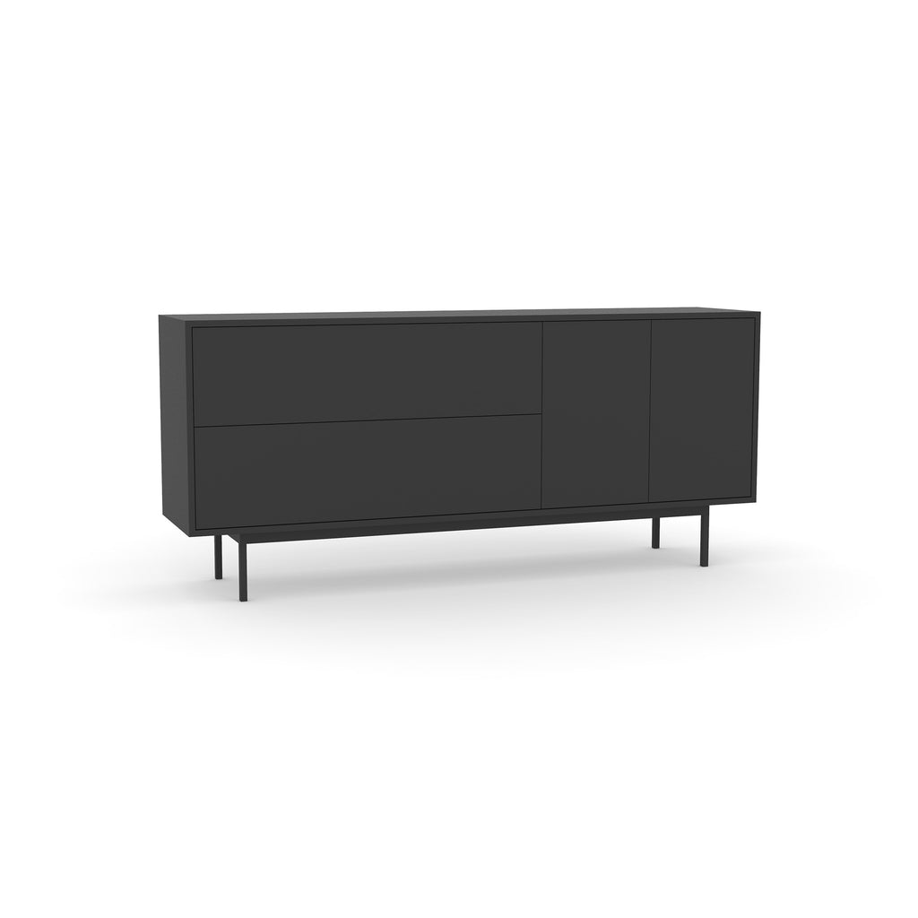Studio Small Credenza, black carcass and leg, black fronts
